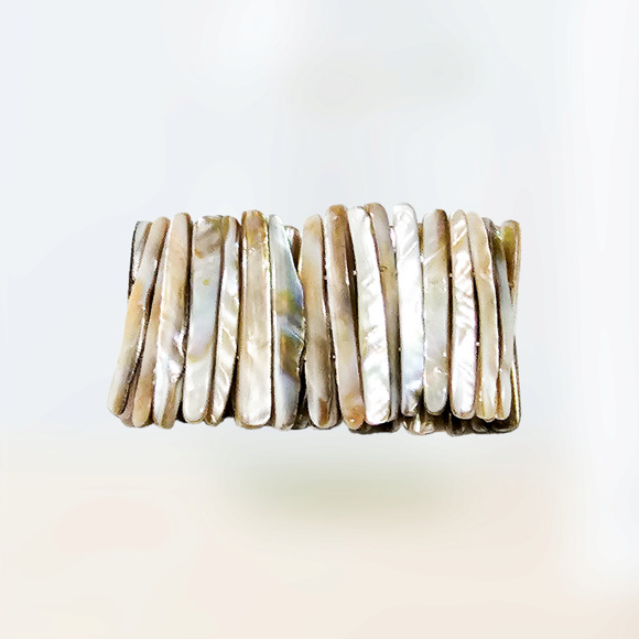 Boutique Jewelry - Boutique Abalone shell large shard stretchy bracelet
